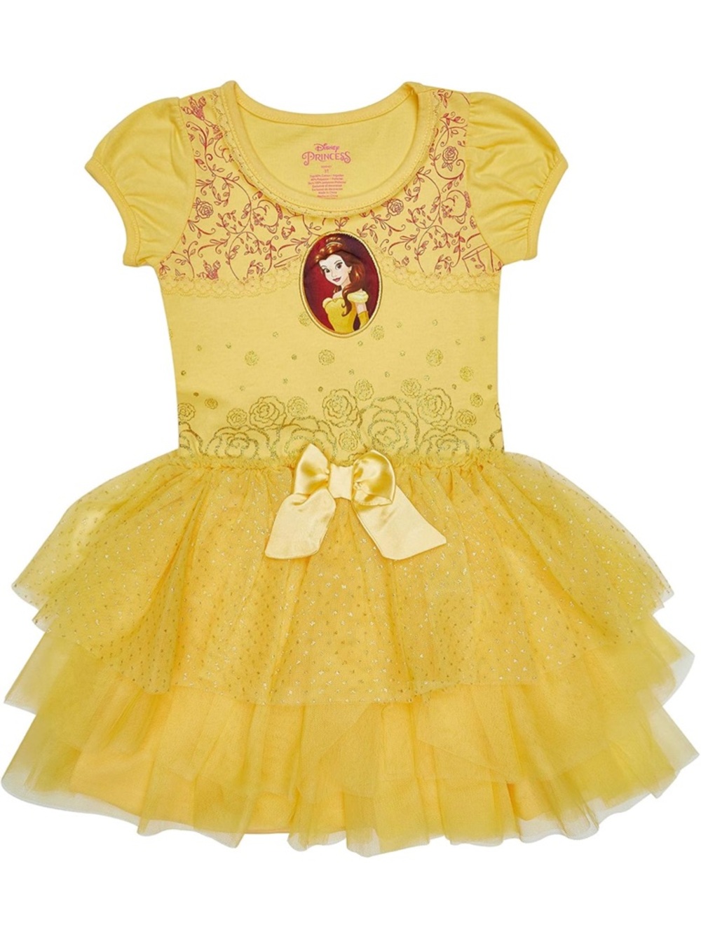 Disney Princess Toddler/Baby Yellow Belle Tulle Dress with Bow